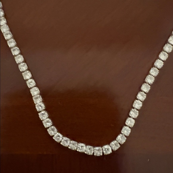 Silver Tennis Necklace - Picture 5 of 6
